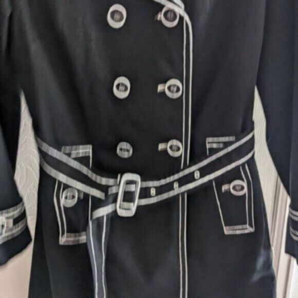 One of a Kind Hand Painted Massini Trench Coat M - Picture 10 of 13